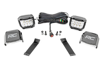 Rough Country 70082 LED Light Kit | Ditch Mount |  3" OSRAM | Wide | Jeep Cherokee KL (14-21)