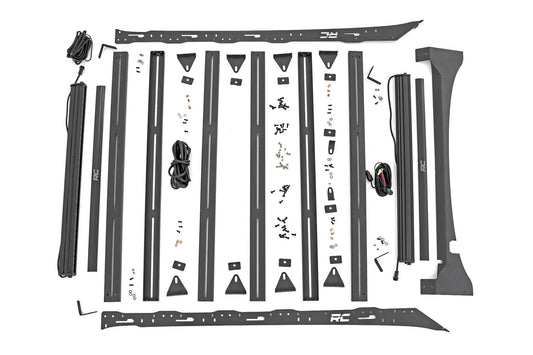 Rough Country 51022 Roof Rack | FR & RR 40 Inch Single Row BLK LEDs | Ford F-150 2WD/4WD (15-18)