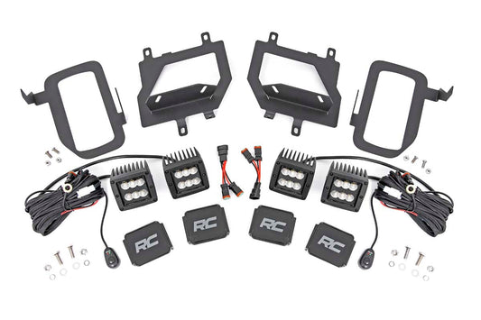 Rough Country 70865 LED Light Kit | Fog Mount | Dual 2" Black Pairs | Spot/Flood | Ford F-150 (15-17)