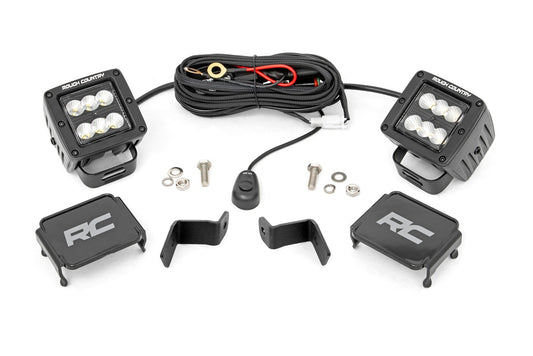 Rough Country 71029 LED Light Kit | Ditch Mount | 2" Black Pair | Flood | Ford F-150 (15-25)/F-150 Lightning (22-25)