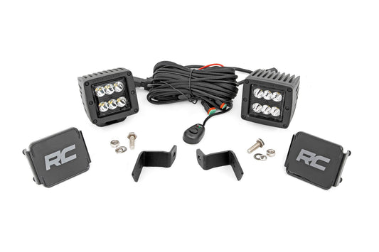 Rough Country 71028 LED Light Kit | Ditch Mount | 2" Black Pair | Spot | Ford F-150 (15-25)/F-150 Lightning (22-25)