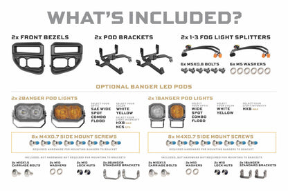 Banger Fog Brackets: 20-22 Super Duty OE LED (Set)