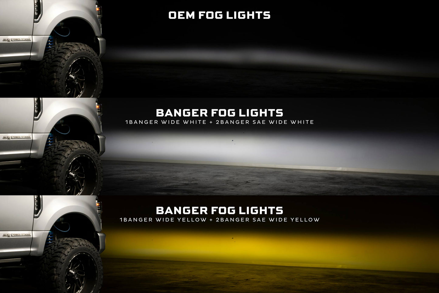 Banger Fog Brackets: 20-22 Super Duty OE LED (Set)