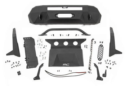 Rough Country 10717 Front Bumper | High Clearance | 12000-Lb Pro Series Winch | Synthetic Rope Toyota Tacoma 4WD (16-23)