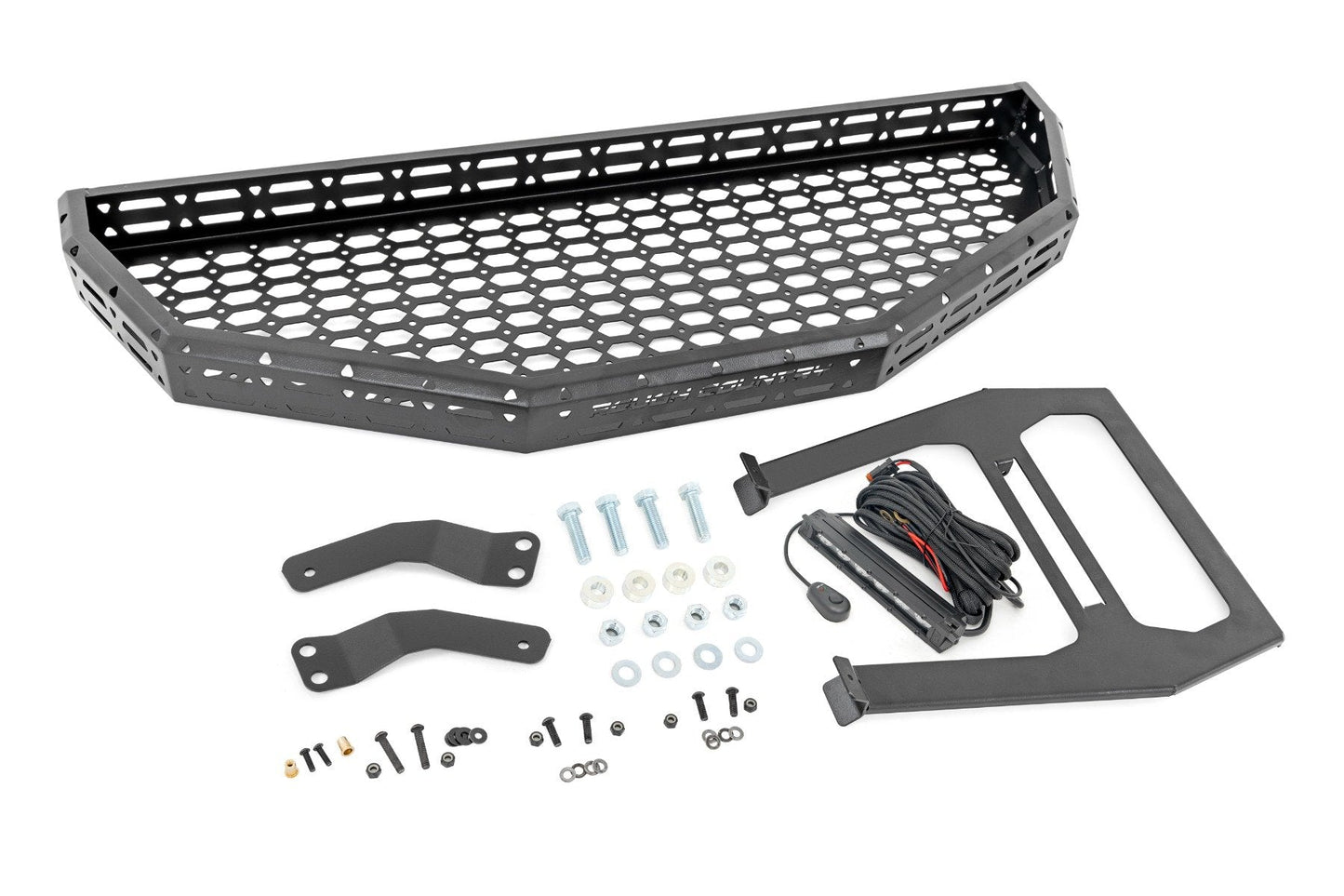 Rough Country 92059 Front Cargo Rack |Black Series LED | 6" Light | Slim Line | Honda Pioneer 1000