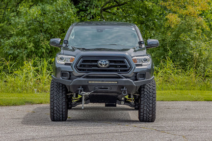 Rough Country 10716 Front Bumper | High Clearance | 12000-Lb Pro Series Winch | Synthetic Rope Toyota Tacoma 4WD (16-23)
