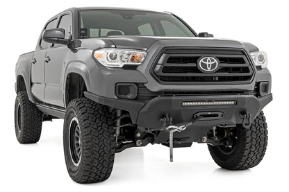 Rough Country 10722 Front Bumper | Hybrid | 20" Blk LED | 9500-Lb Winch Syn | Toyota Tacoma (16-23)