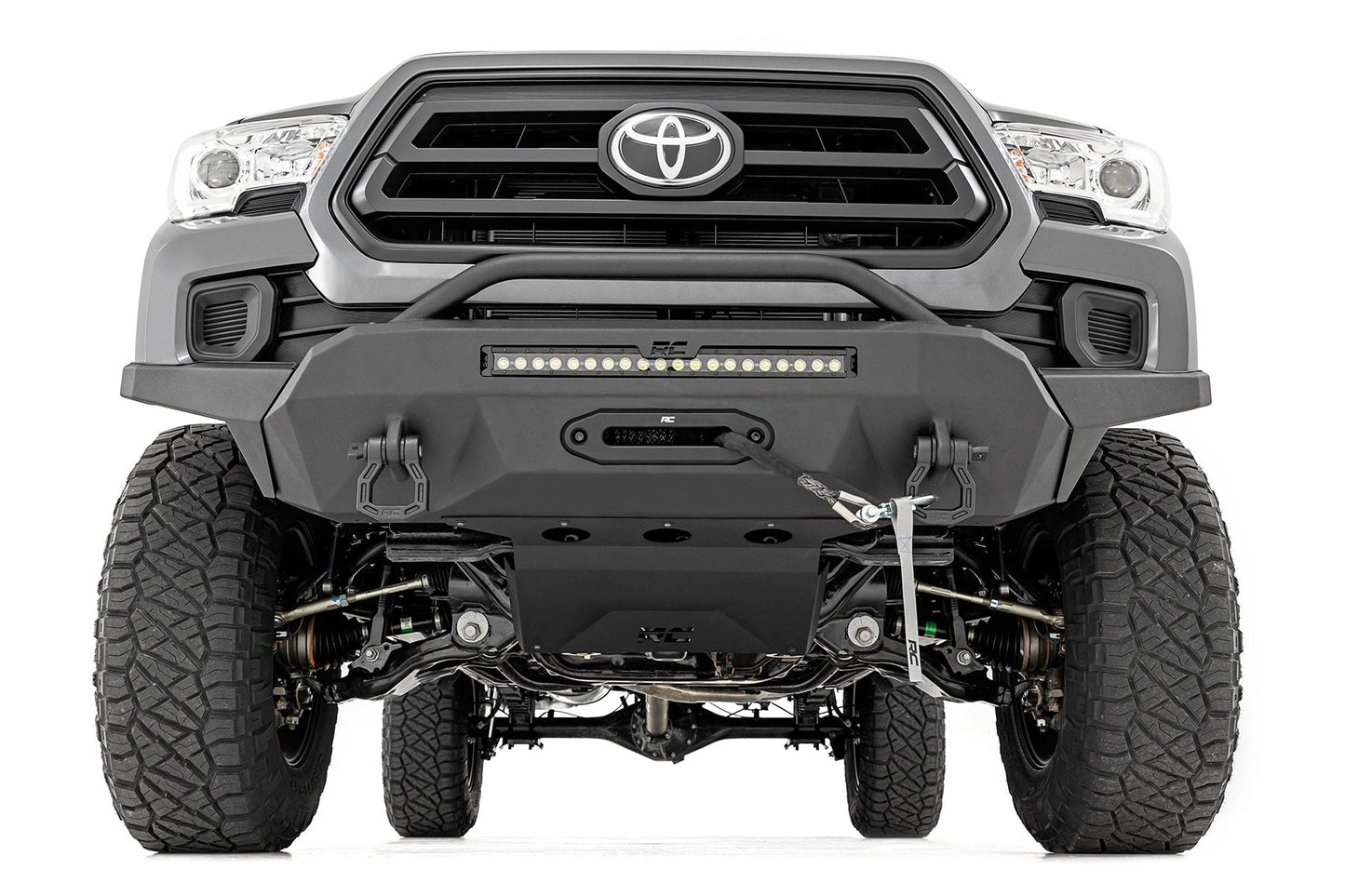 Rough Country 10728 Front Bumper | Hybrid | 20" Blk LED | 95000S | Toyota Tacoma 2WD/4WD (16-23)
