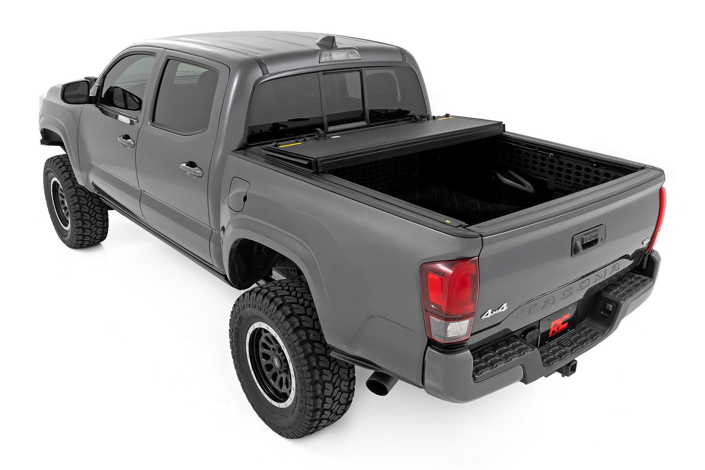 Rough Country 49420500 Hard Tri-Fold Flip Up Bed Cover | 5' Bed | Toyota Tacoma 2WD/4WD (2016-2023)