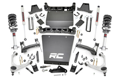 Rough Country 11640 7 Inch Stamped Steel LCA Lift Kit | Forged UCA | Bracket | M1 Struts/M1 | Chevy/GMC 1500 (16-18)