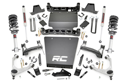 Rough Country 11640 7 Inch Stamped Steel LCA Lift Kit | Forged UCA | Bracket | M1 Struts/M1 | Chevy/GMC 1500 (16-18)