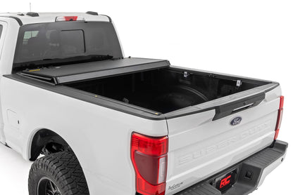 Rough Country 49220651 Hard Tri-Fold Flip Up Bed Cover | 6'10" Bed | Ford F-250/F-350 Super Duty (17-26)