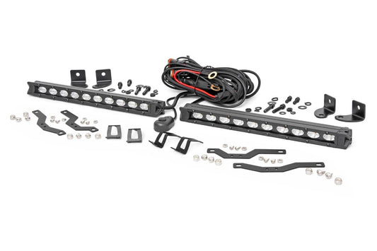 Rough Country 70808 LED Light Kit | Grille Mount | 10" Black Slimline Pair | Ford F-150 (18-20)