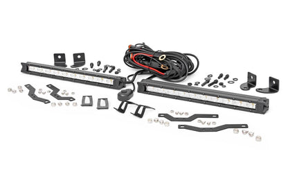 Rough Country 70809 LED Light Kit | Grille Mount | 10" Chrome Slimline Pair | Ford F-150 (18-20)
