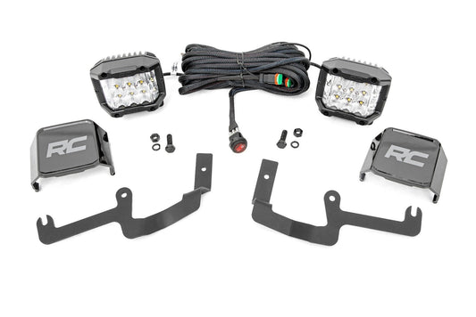 Rough Country 70845 LED Light Kit | Ditch Mount |  3" OSRAM | Wide | Chevy Silverado 1500 (19-26)