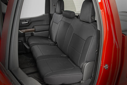 Rough Country 91036 Seat Covers | FR 40/40/20 & RR Arm Rest | Chevy/GMC Sierra 1500 (19-26)/Silverado 1500 (19-26)