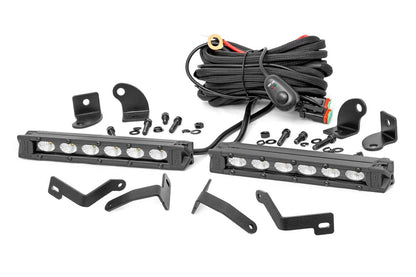 Rough Country 70829 LED Light Kit | Bumper Mount | 6" Black Slimline Pair | Ford Ranger (19-23)