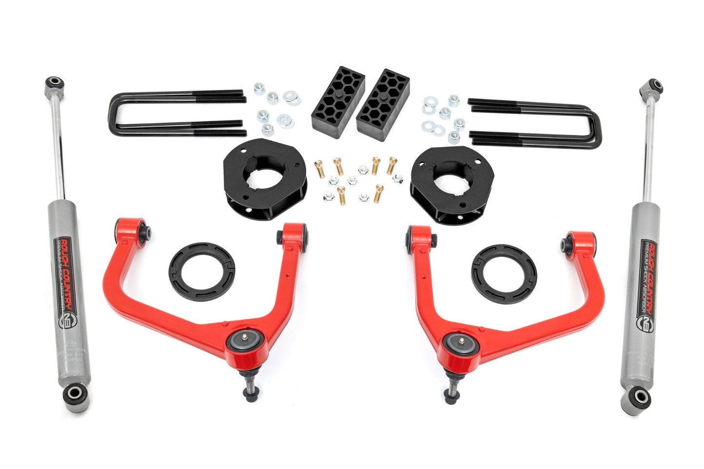 Rough Country 29531RED 3.5 Inch Lift Kit | Chevy Silverado 1500 2WD/4WD (2019-2024 & Classic)
