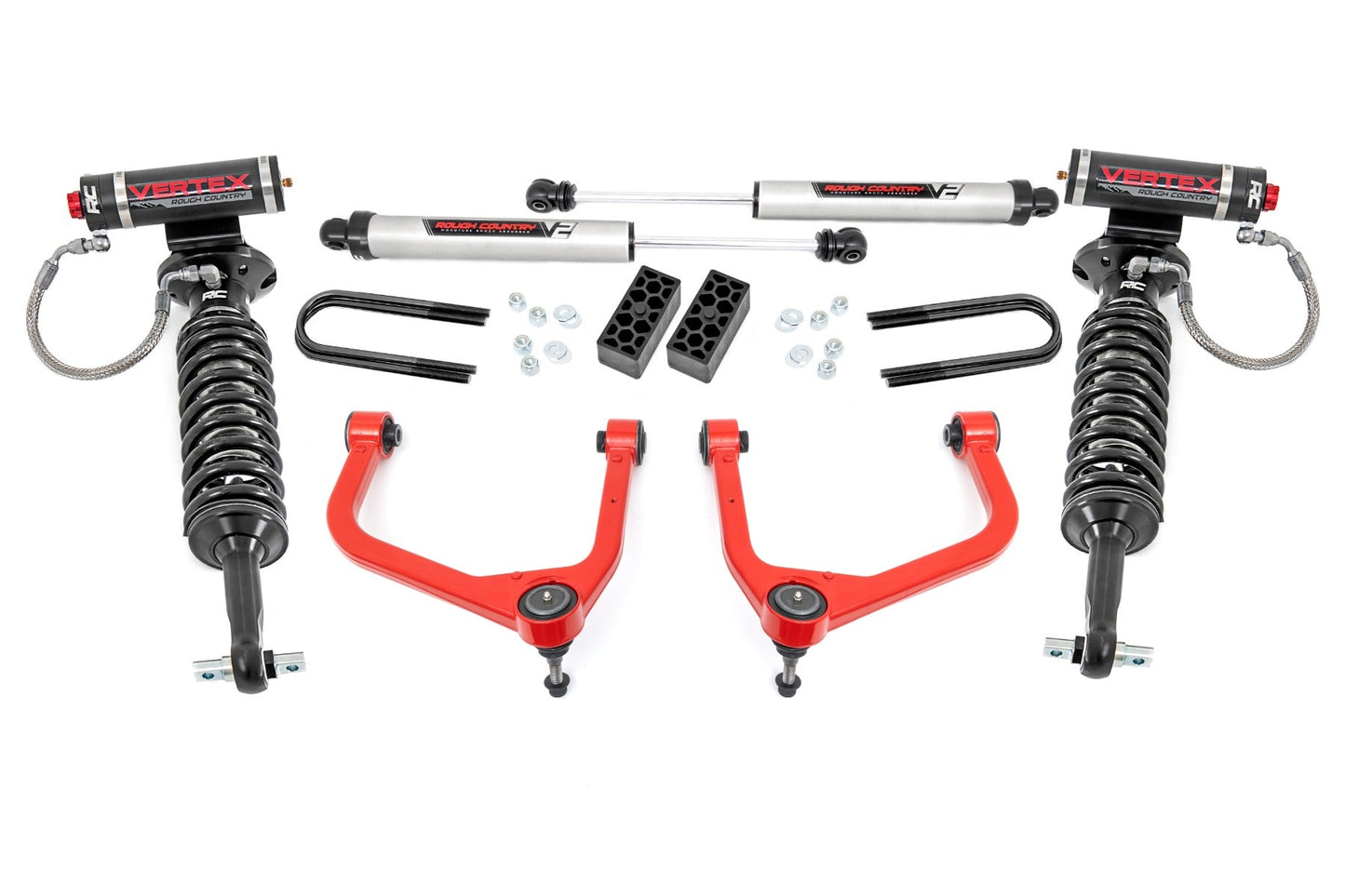 Rough Country 28257RED_A 3.5 Inch Lift Kit | Vertex/V2 | Rear Mono Leaf | Chevy Silverado 1500 (25-26)