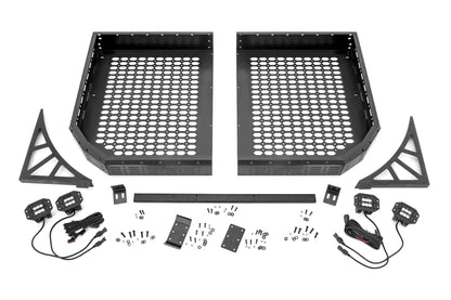 Rough Country 93057 Cargo Rack | Dual 2" Black LED Pairs | Flush Mount | Polaris Ranger XP 1000