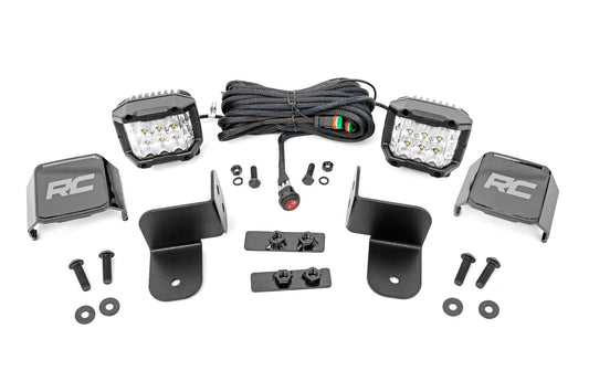 Rough Country 93084 LED Light Kit | Rear Mount | 2" Chrome Pair | Wide Angle | Polaris Ranger XP 1000