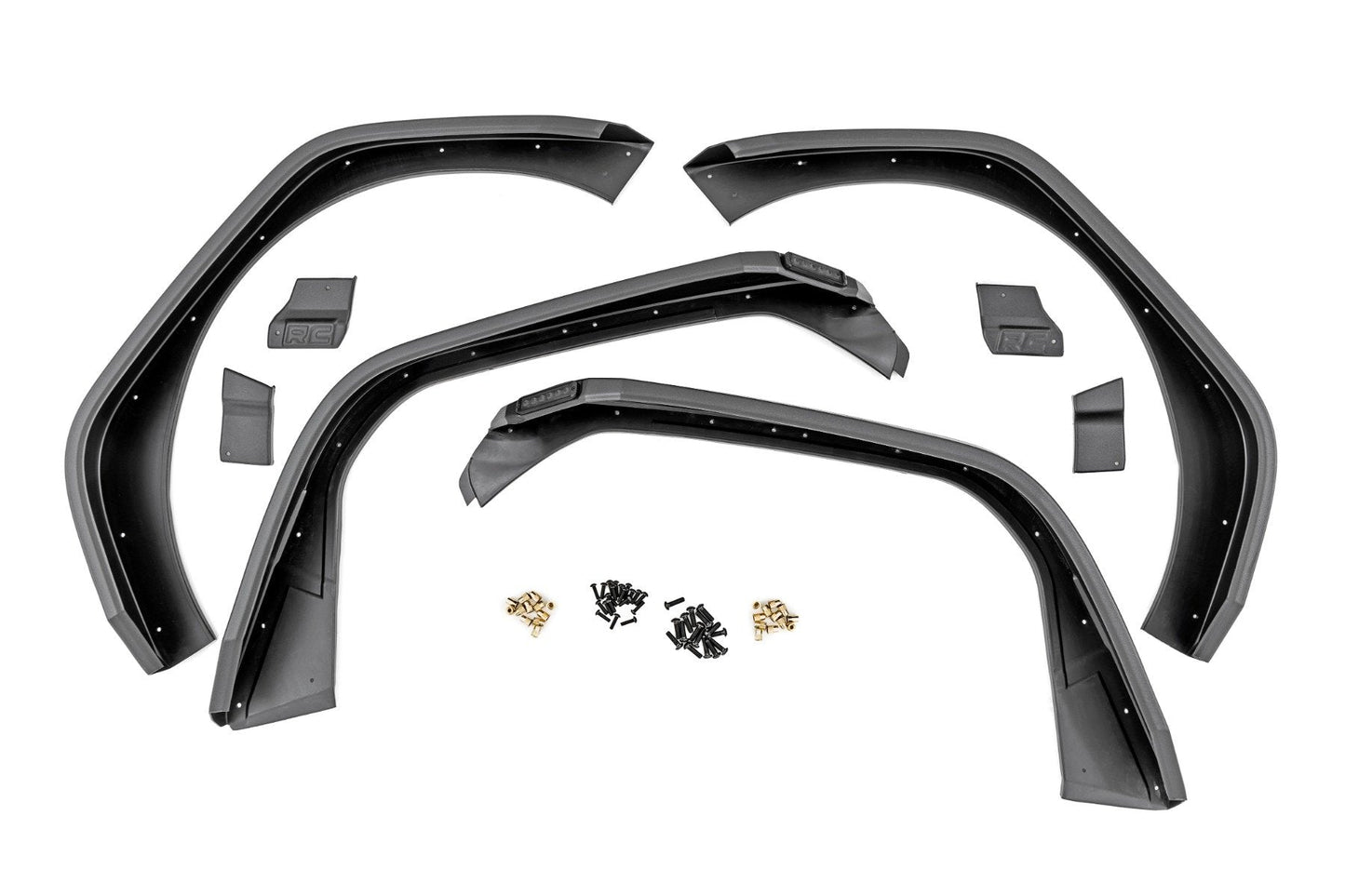 Rough Country 99036 High Clearance LED Flat Fender Flare Kit | UV Treated | Jeep Wrangler JL (18-24)