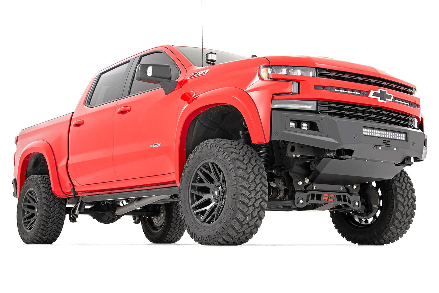 Rough Country 10757A High Clearance Front Bumper | LED Lights & Skid Plate | Chevy Silverado 1500 (19-22)