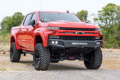 Rough Country 10757A High Clearance Front Bumper | LED Lights & Skid Plate | Chevy Silverado 1500 (19-22)