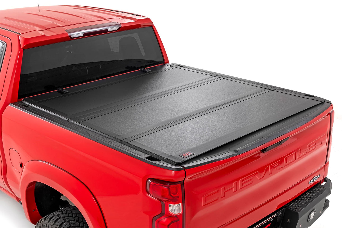 Rough Country 49120580 Hard Tri-Fold Flip Up Bed Cover | 5'10" Bed | Chevy/GMC Sierra 1500 (19-26)/Silverado 1500 (19-26)