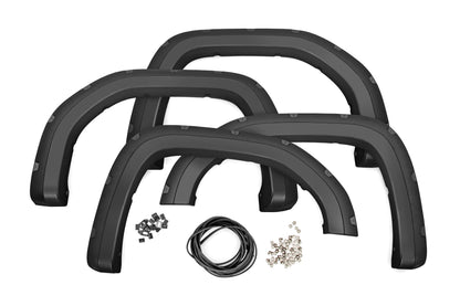 Rough Country F-C11950A-GAZ Pocket Fender Flares | GAZ Summit White | GMC Sierra 1500 2WD/4WD (2019-2025 & Classic)