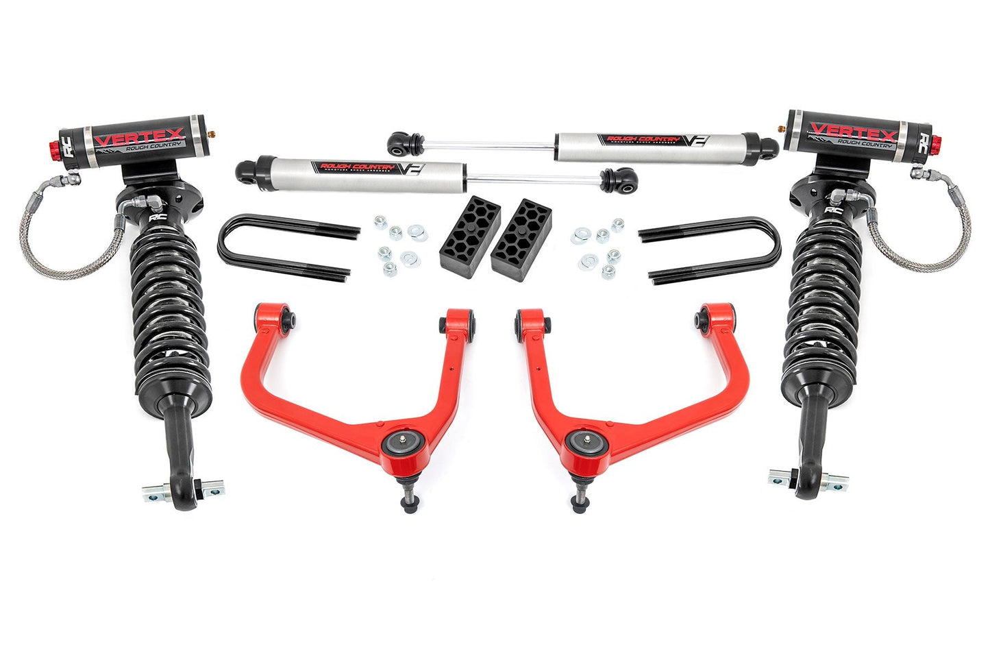 Rough Country 28257RED 3.5 Inch Lift Kit | Vertex/V2 | Rear Mono Leaf | Chevy Silverado 1500 (22-24)