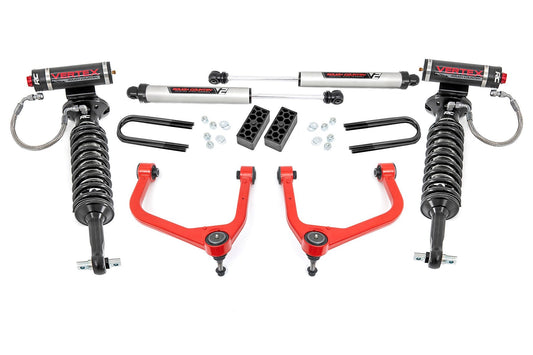 Rough Country 28257RED 3.5 Inch Lift Kit | Vertex/V2 | Rear Mono Leaf | Chevy Silverado 1500 (22-24)