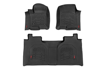 Rough Country SM21612 Sure-Fit Floor Mats | FR & RR | FR Bucket | Crew | Chevy/GMC 1500/2500HD/3500HD (19-26 & Classic)