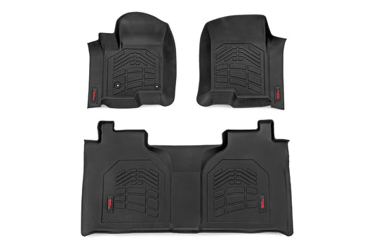 Rough Country SM21612 Sure-Fit Floor Mats | FR & RR | FR Bucket | Crew | Chevy/GMC 1500/2500HD/3500HD (19-26 & Classic)