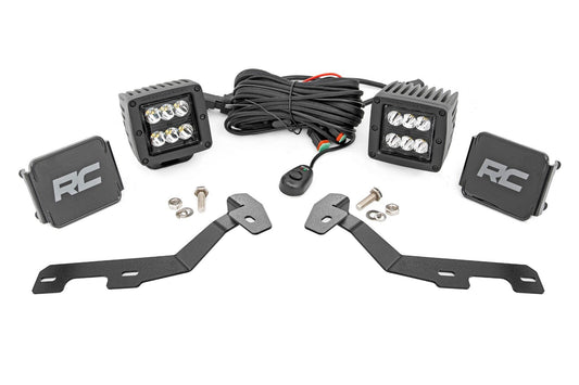 Rough Country 82290 LED Light Kit | Ditch Mount | 2" Black Pair | Spot | Ram 1500 2WD/4WD (19-26)