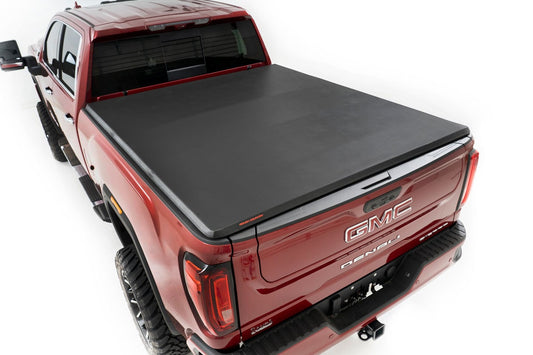 Rough Country 41120690A Soft Tri-Fold Bed Cover | 6'9" Bed | Chevy/GMC 2500HD/3500HD (20-25)