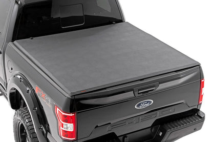 Rough Country 41509650A Soft Tri-Fold Bed Cover | 6'7" Bed | Ford F-150 2WD/4WD (2009-2014)