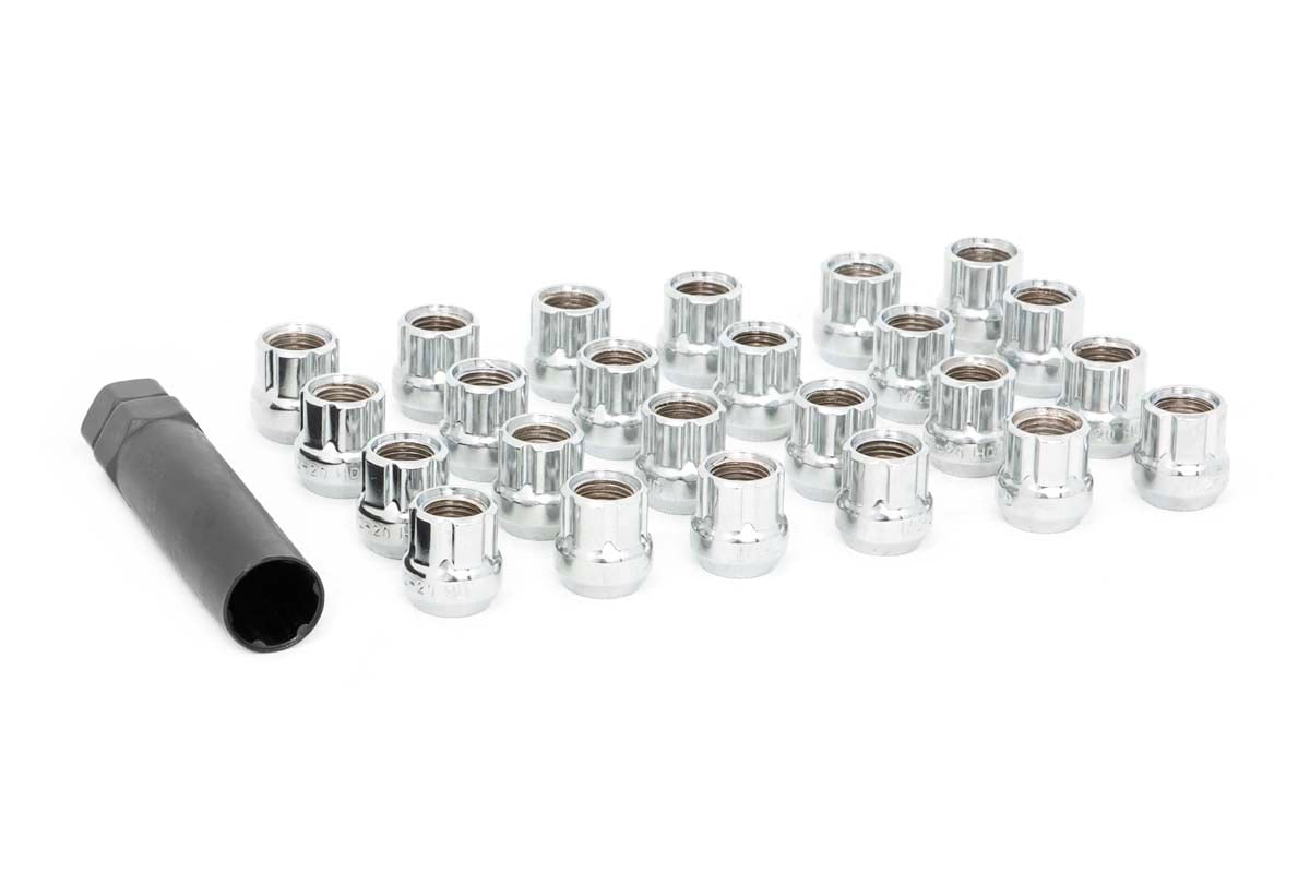 Rough Country 122024CHOE Lug Nut Set | 1/2x20 | 24 Qty | Chrome | Open End