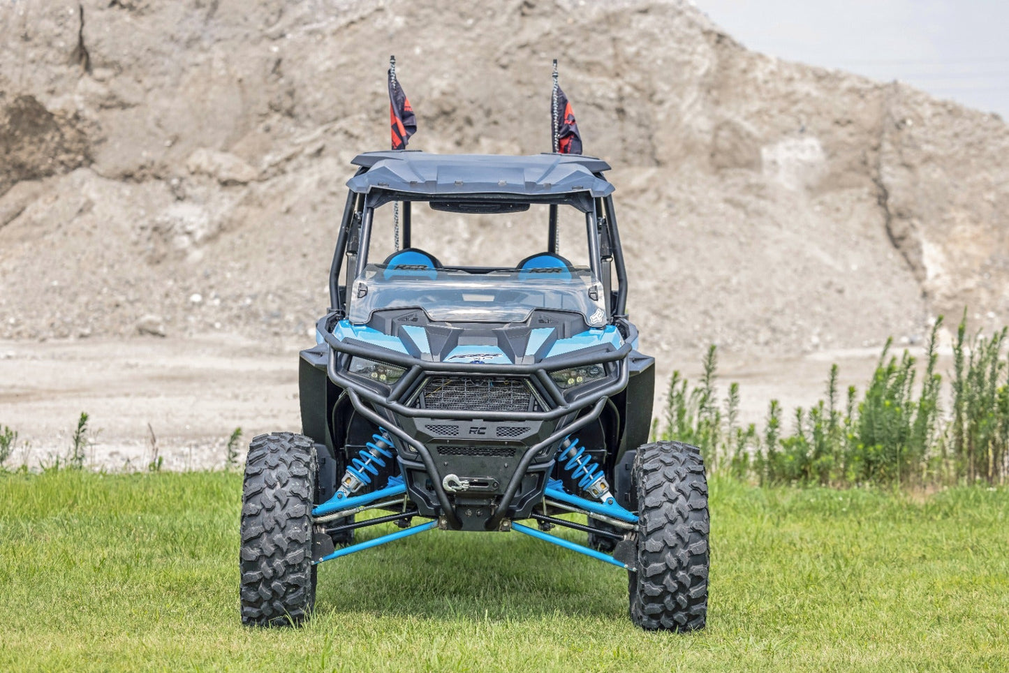 Rough Country 93131 Tubular Bumper | Front | Black Series LED | 6" Light | Slim Line | Polaris RZR XP 1000