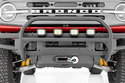 Rough Country 51103 Nudge Bar | 20 Inch Chrome Single Row LED | OE Modular Steel | Ford Bronco (21-25)