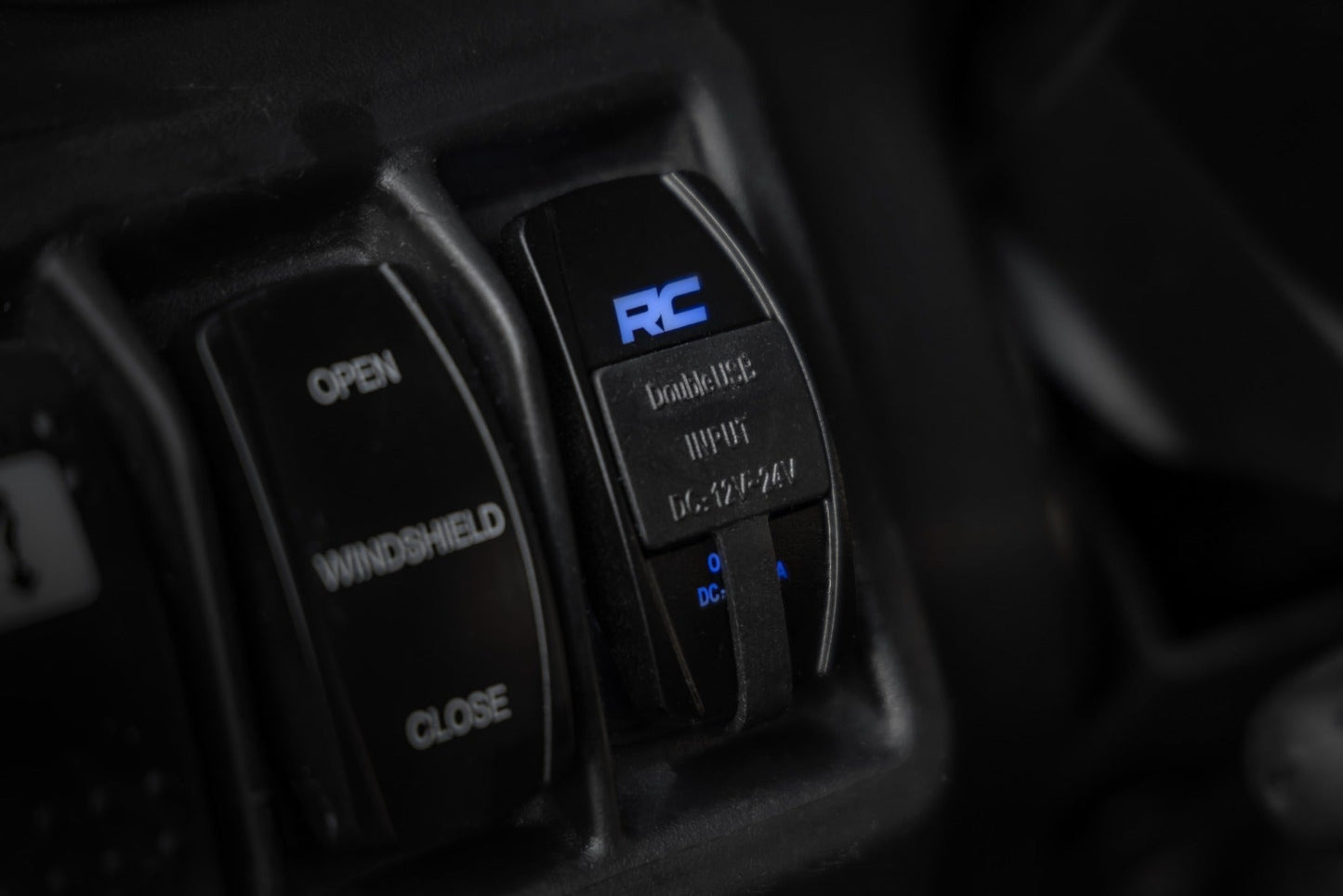 Rough Country 709USB USB Switch Insert | 2x1 with Logo | Blue Back Light