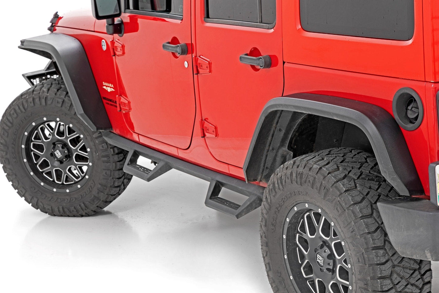 Rough Country 99037 High Clearance LED Flat Fender Flare Kit | UV Treated | Jeep Wrangler JK (07-18)