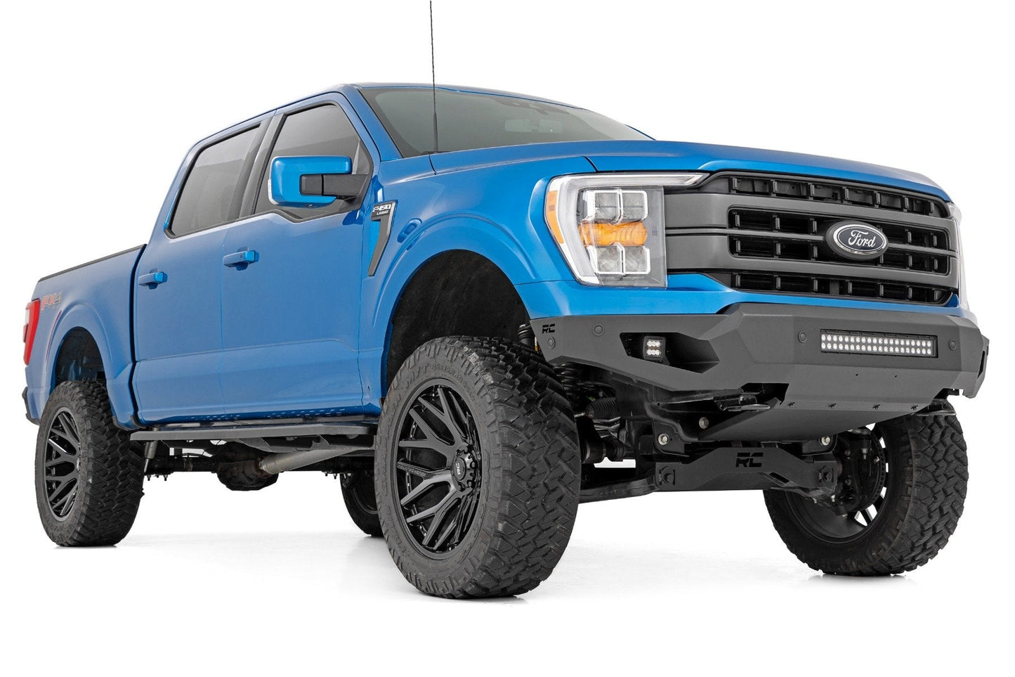 Rough Country 10809A High Clearance Front Bumper | LED Lights & Skid Plate | Ford F-150 (21-23)