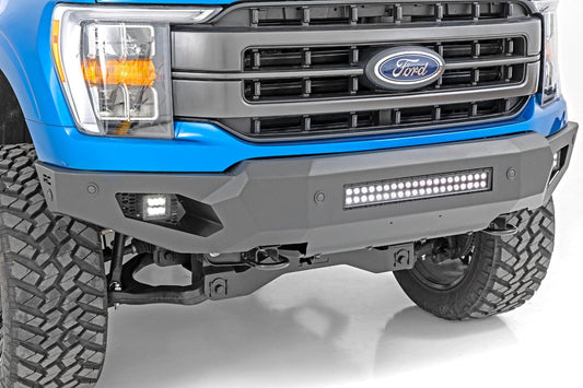 Rough Country 10809A High Clearance Front Bumper | LED Lights & Skid Plate | Ford F-150 (21-23)