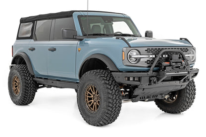 Rough Country 51098 High Winch Mount | All Models | 12000S | 20 Inch Black Single Row LED | Ford Bronco (21-25)
