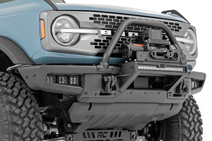Rough Country 51096 High Winch Mount | All Models | 9500S | 20 Inch Black Single Row LED | Ford Bronco (21-25)