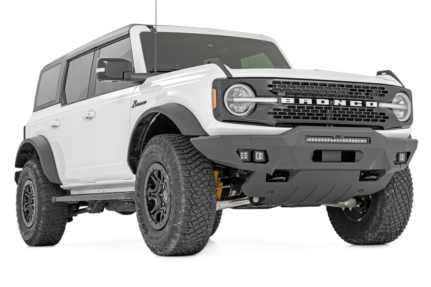 Rough Country 51074 Front Bumper | Modular | Full Wings | DRL | Ford Bronco 4WD (2021-2025)