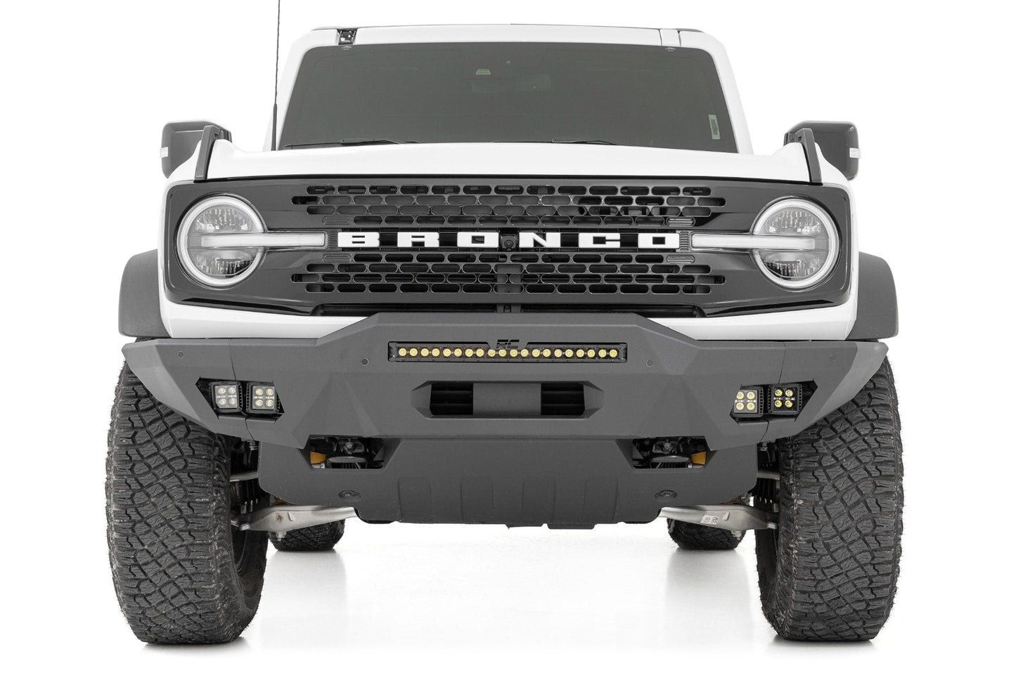 Rough Country 51076 Front Bumper | Modular | Full Wings | Flood | Fog | Ford Bronco 4WD (21-25)