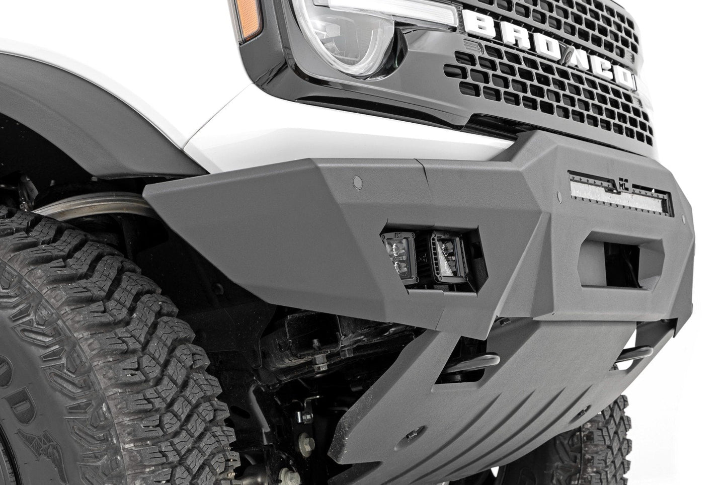 Rough Country 51074 Front Bumper | Modular | Full Wings | DRL | Ford Bronco 4WD (2021-2025)