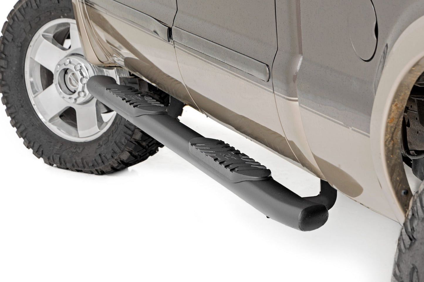 Rough Country 21013 Oval Nerf Step | Crew Cab | Black | Ford F-250/F-350 Super Duty (99-16)
